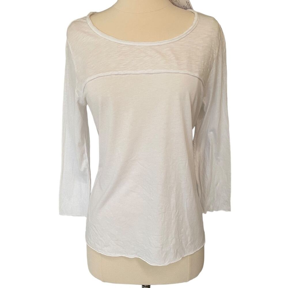 NWT Revolve x LAMade 3/4 Sleeve White Top | Cotton Micro Modal Shirt Size Small